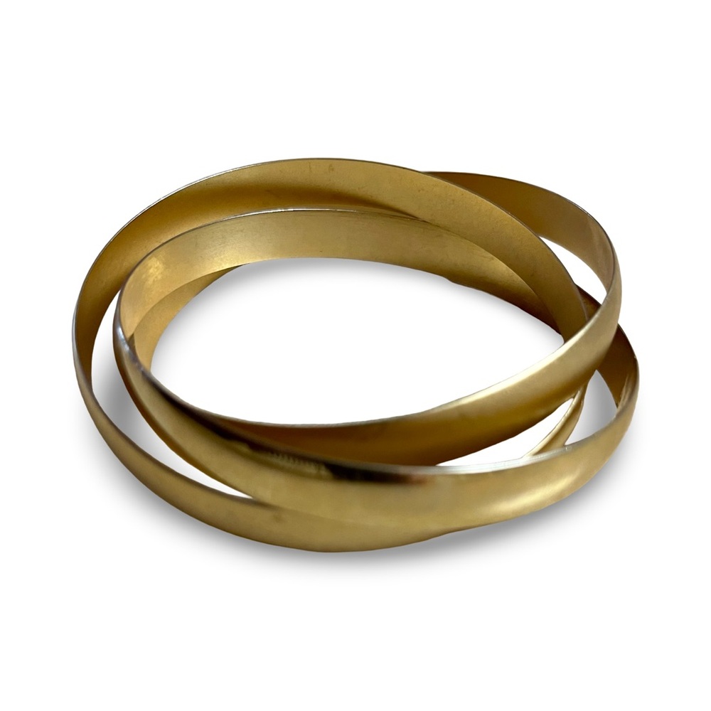 Trinity Rolling Gold Bangle Set - image 1